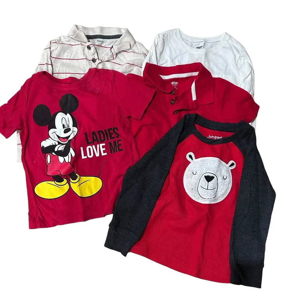 Lot of 5 Boys Shirts Polo T Shirt Long Sleeve Sz 5T